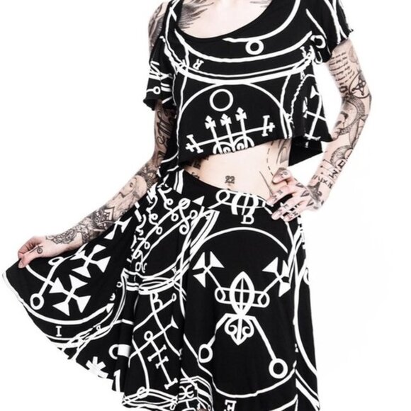 KILLSTAR Sigil witchy occult skater skirt - Picture 2 of 11